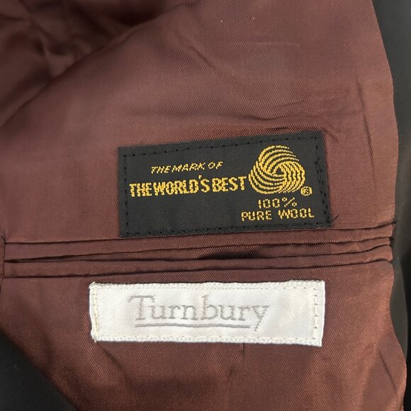 Turnbury Men's Tuxedo Jacket Satin Collar 100% Wool Union Made Size 40R - Picture 5 of 9